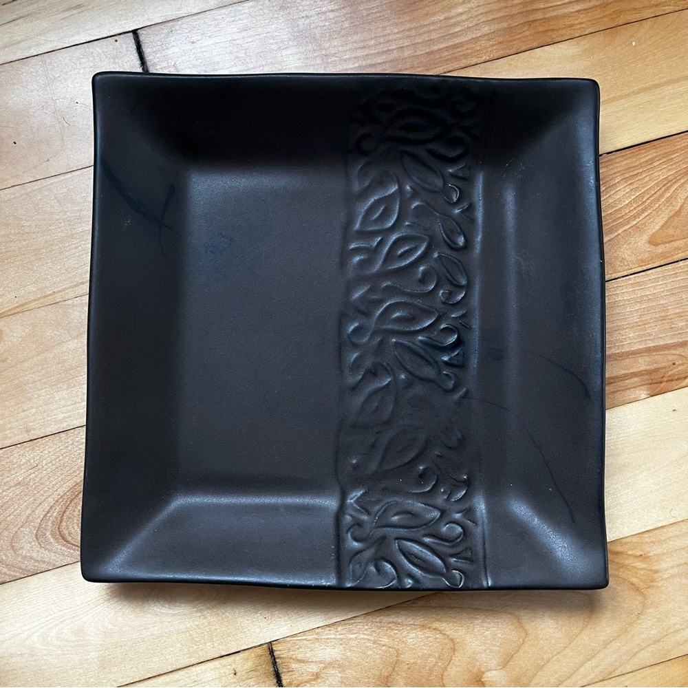 Elegant Black Square Dinner Plate